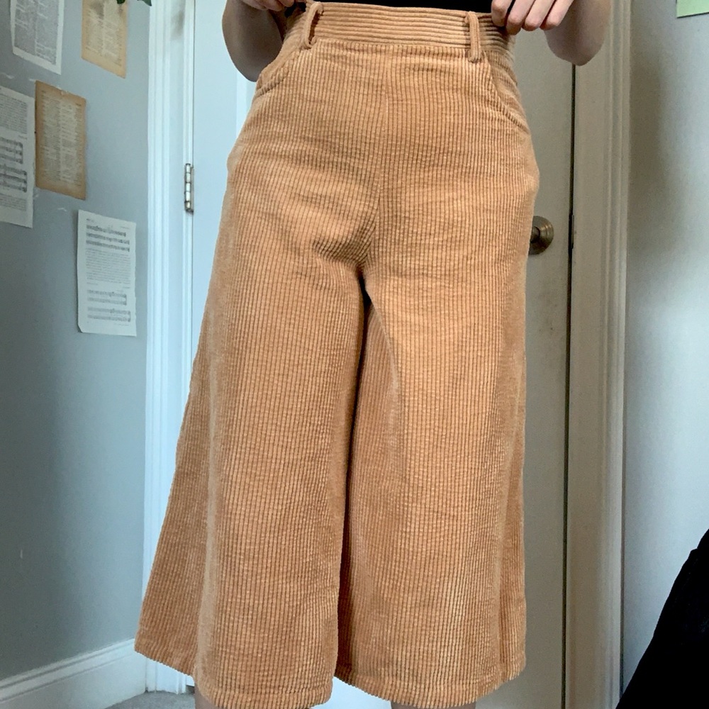 orange corduroy pants with a flowy bottom!